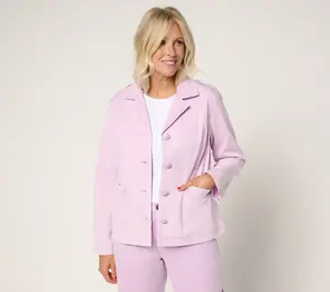 LOGO by Lori Goldstein Long Sleeve Notch Collar Jacket