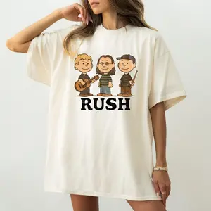 Rush Band Peanuts Style Baby Shirt, Vintage Rock Band Tee, Cartoon Rush Fan Girl Shirt, Classic Rock Music Tee, Gift for Music Lovers