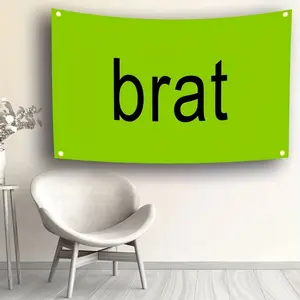 Brat Album Flag - Versatile Polyester Music Banner for Home, Dorm & Living Room Decor, 2x3ft or 3x5ft