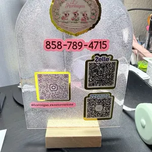 Acrylic QR Payment Stand with Zelle Venmo and Instagram QR Codes for Easy Transactions