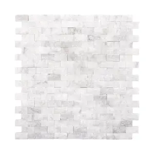 INNO STICKERS 5-Sheet Peel and Stick Mosaic Natural 3D Stone Self Adhesive Tiles, 10.63" x 11.22" Stick on Backsplash for Kitchen Bathroom Fireplace Vanity, Mixed Gray