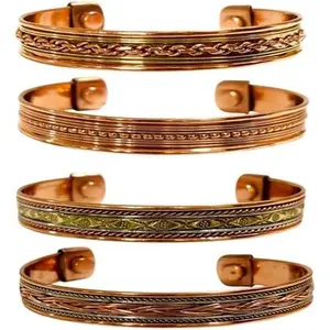 Set Of 4 Copper Bracelet Pure Copper  Effective &   Cuff for Men's & Women's