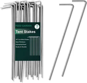 [HOT RATED] FEED GARDEN 7 Inch Tent Stakes 18 Pack Yard Inflatable Stakes for Outdoor Decorations Metal Pegs Heavy Duty Garden Hooks Camping Tent Spikes for Canopies, Tarp and Outdoor Christmas Decorations