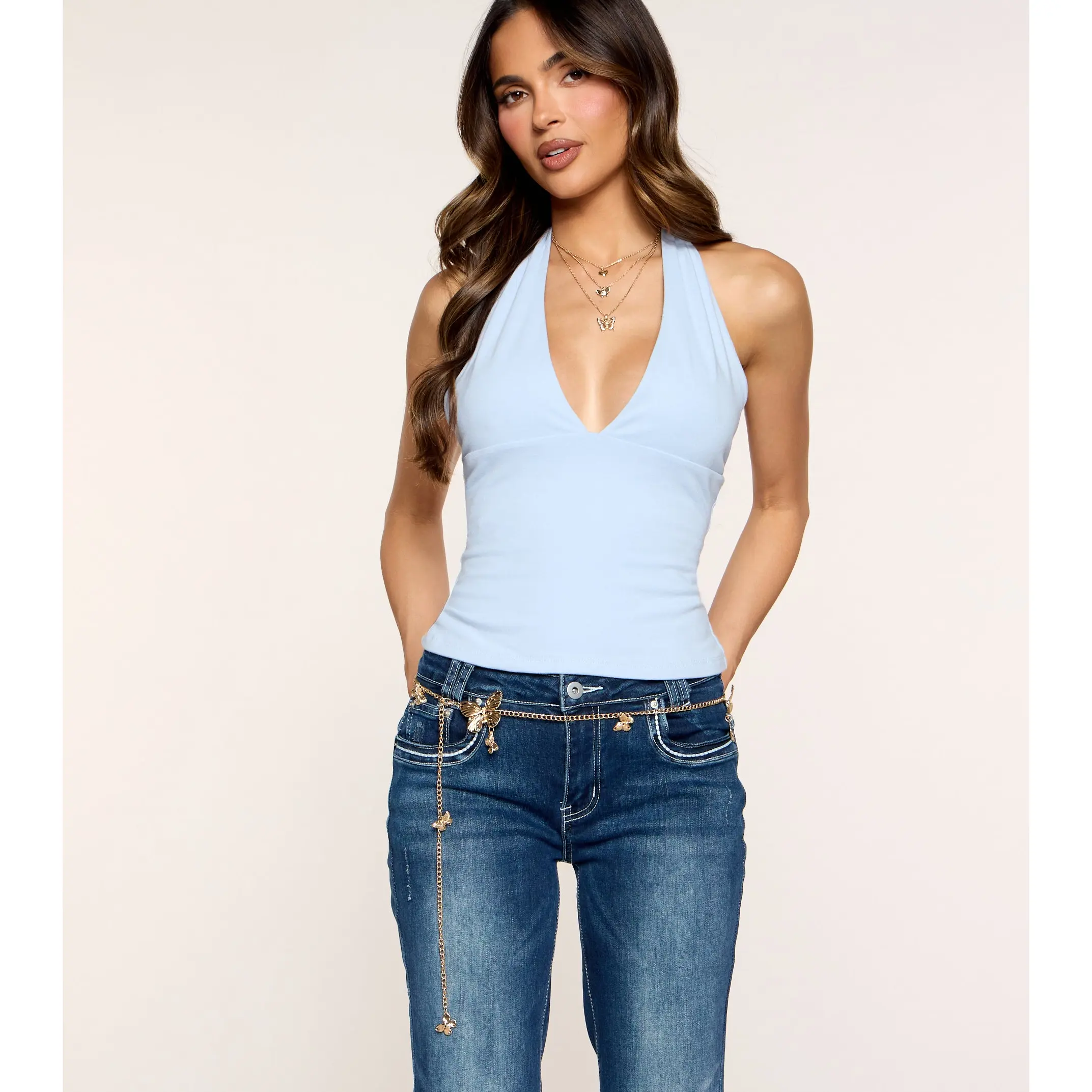 Flutter Detail Butterfly Chain Belt