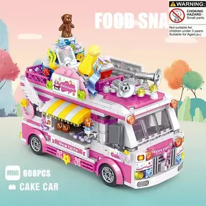 608pcs DIY Cake Truck Building Blocks Model Set, Perfect Gift for Adults Boys Girls Friends, Kids Toy Suitable for Children