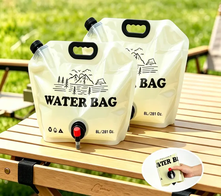 8L Collapsible Water Bag BPA-Free Foldable  Water Container Leakproof Portable Water Jug  Emergenc Organiser
