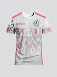 New Mexican Style Men's Soccer Jersey, Comfortable Breathable Fabric, Ideal for Matches, Training & Casual Wear, Printed Design
