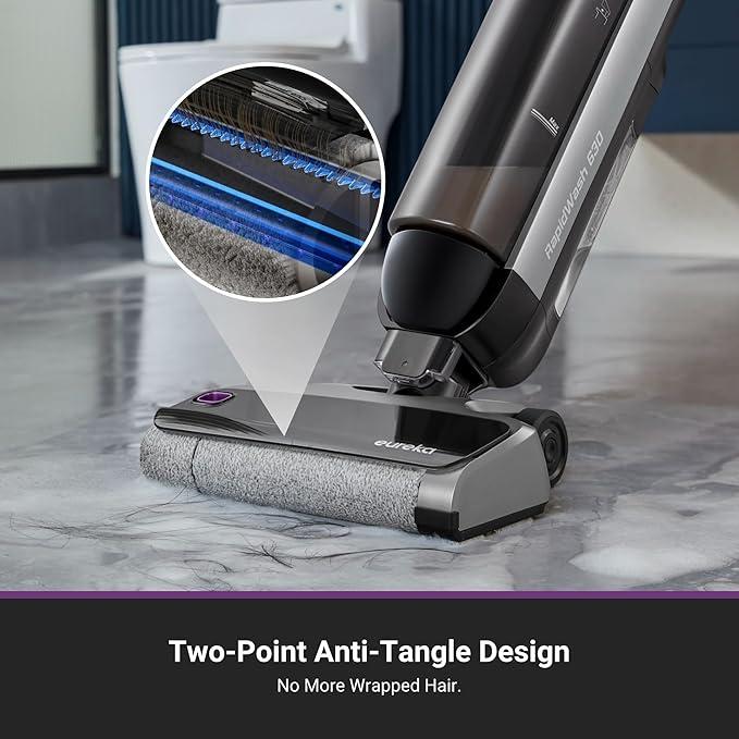 Eureka RapidWash 630 Cordless Wet Dry Cleaner 170° Reclinable Hot Air Drying Self Cleaning Vacuum Mop Combo for Hard Floors Pet Hair Sticky Messes Jumpstart Sale