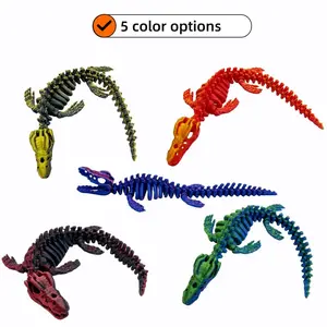 3D Printed Dinosaur Model Set with Movable Joints, 3pcs or 5pcs for Home Decor and Office Desk Display, Perfect for Holiday Parties