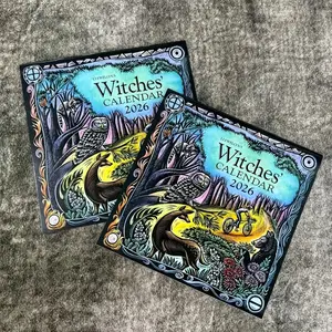 2026 Witches Calendar, Enchanting Year-Round Witchcraft Trail, Occult Art Design, Perfect Gift for Halloween & Festive Seasons, Doodle Typography Calendar