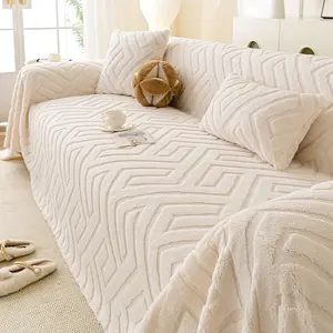 1PC Bohemian Leisure Quilted Sofa Cover, Classic Geometric Pattern Sofa Protector - Non-Slip, Scratch-Resistant & Pet-Friendly, Fits 1/2/3/4 Seater Sofas, All-Season Living Room Sofa Slipcover, Machine Washable, Dustproof Sofa Slipcover