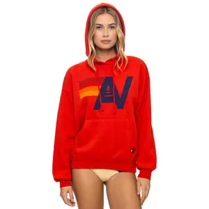 LOGO PULLOVER RELAXED HOODIE - RED