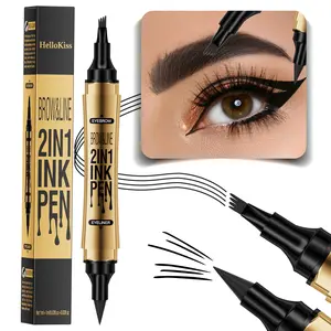 HelloKiss Long-lasting Liquid Eyebrow Pencil Ultra-fine Anti-stain Waterproof & Perspiration-proof Quick Drying Eyeliner for Precise Application