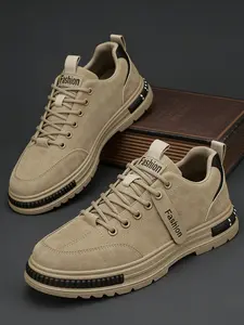 Men's Khaki Low-Top Work Boots (Fall Edition) — Vintage distressed style, lightweight and comfortable versatile casual sneakers