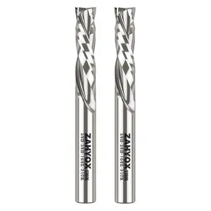 S3806 (2pack) 3/8" Shank Solid Carbide Compression CNC Spiral Router Bit - 2 Flutes - 3/8" Cutting Dia - 1-5/8" LOC - 3-1/2" OAL