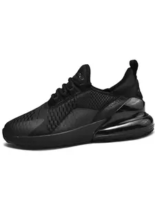 Men's Couples Running Shoes, Breathable Lightweight Casual Sports Shoes, Air Cushion, Soft Sole, Shock Absorption, Lace-Up Design