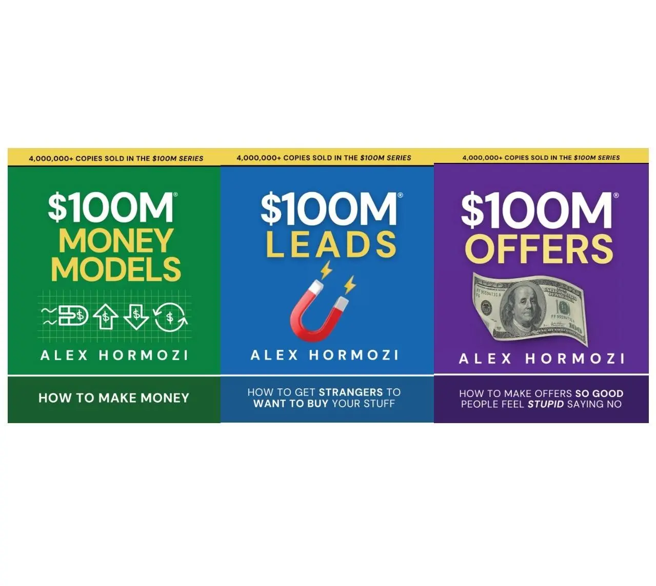 Alex Hormozzi's $100M Series 3-Book Soft Cover Set - Money Models, Offers, Leads | English Business Guide for Business Owners to Get More Customers, Make More Money (Economics & Management, Finance & Investment)