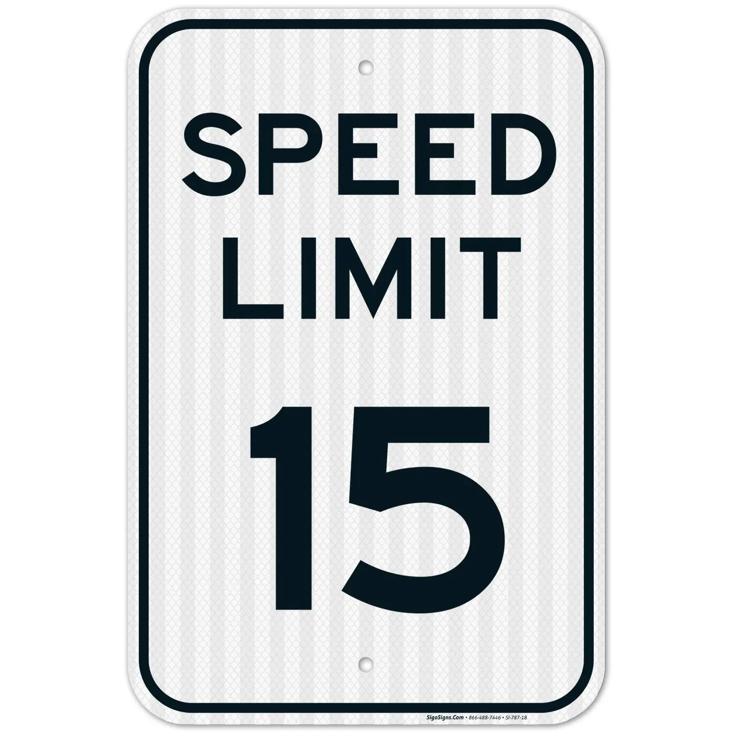 Sigo Signs 2-Pack 15 MPH Rectangular Speed Limit Sign - 12x16 in, High Quality 0.63 Aluminium, 3M EGP Reflective, Pre-Drilled Holes, Fade Resistant, Outdoor Use, Made in USA, Home Decor (a 1pcs,c 2pcs,d 4pcs options available)
