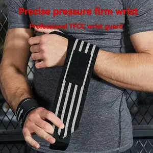 Unisex Sporty Striped Wrist Support Bandage, Elastic Weightlifting Brace, Anti-Twist Wrist Wrap for All Seasons, Men and Women, Sports Accessories