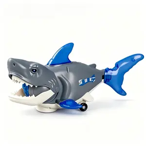 Kids’ Electric Shark Toy, With Shakeable Head, Wagging Tail, Open Mouth, Music & Lights, Obstacle Avoiding Play Toy