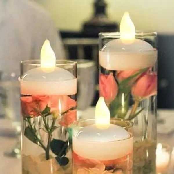 Floating Candles, Flameless Floating LED  Lights 12 Pack  Tealight Candles for Wedding Party   Indoor Outdoor Decor-Warm White