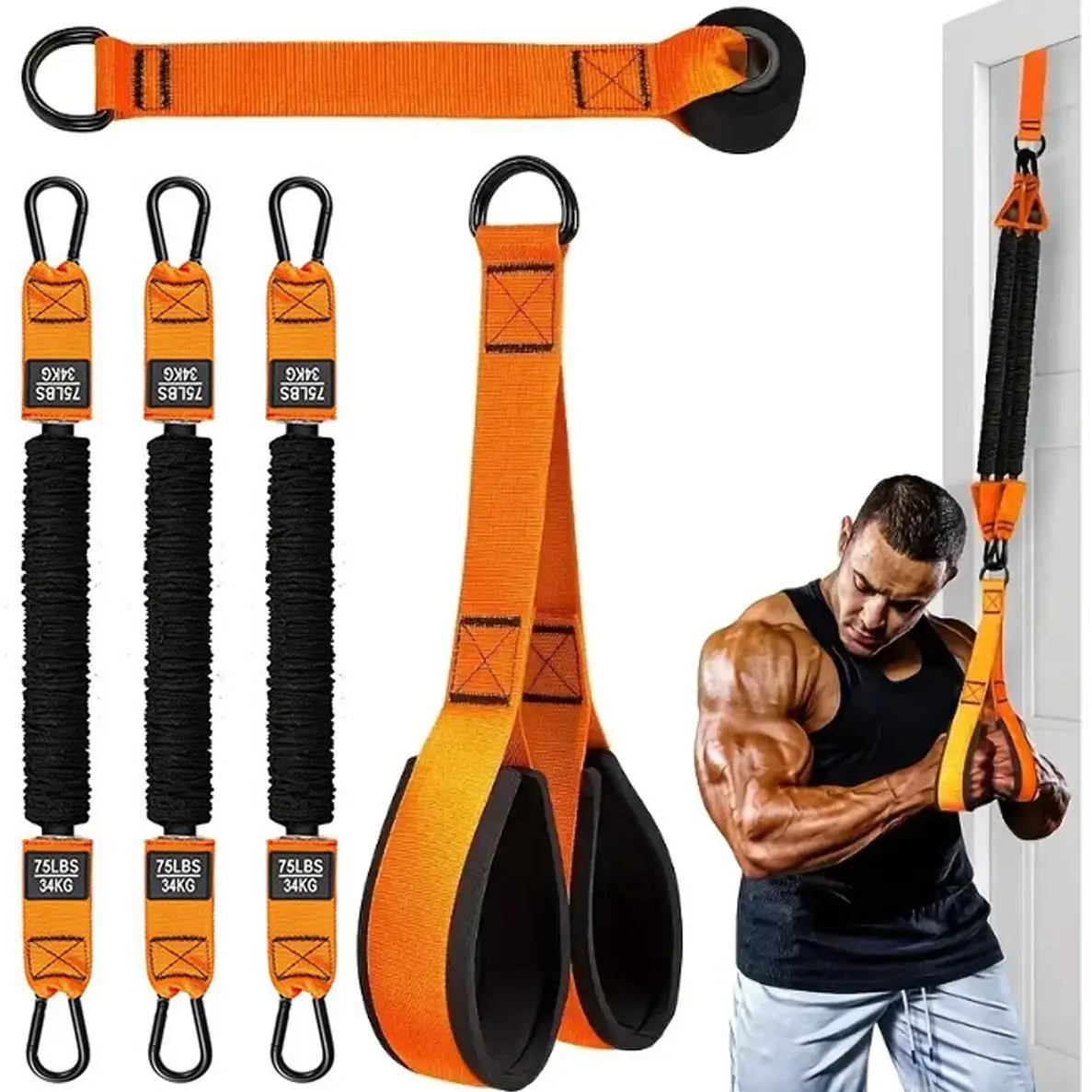 Adjustable Resistance Training Equipment Set, Deltoid Push & Facial Pull Bands, Home Gym Workout Kit, Bicep Curls & Arm Training, Workout Straps, Exercise Equipment, Fitness Equipment, Gear