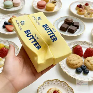 Super Soft Squishy Butter Stick Stress Toy, Slow Rising Squishy Fidgets, Non-Toxic Sensory Toy for Teens, Party Favors & Birthday Gifts (Cheesecake Design)