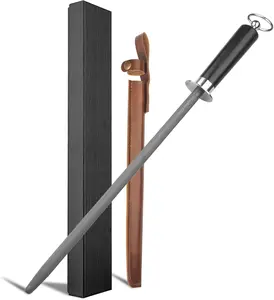 honing steel  sharpener high carbon steel  sharpener rod,12 Inch  Sharpening Steel Honing Rodblack