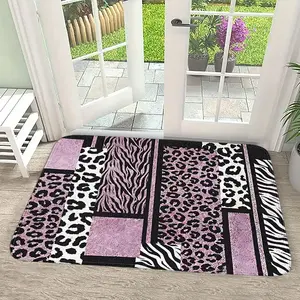 Flannel Leopard Print Carpet Mat, Soft Touch High-Quality Faux Wool Rug, Modern Style Home Office Decor, Adds Personality & Vitality