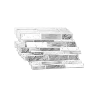 PVC Waterproof and Moisture-Proof Marble Tile Stickers, Wall Paper for Bedroom and Living Room, Ideal for Kitchens and Bathrooms