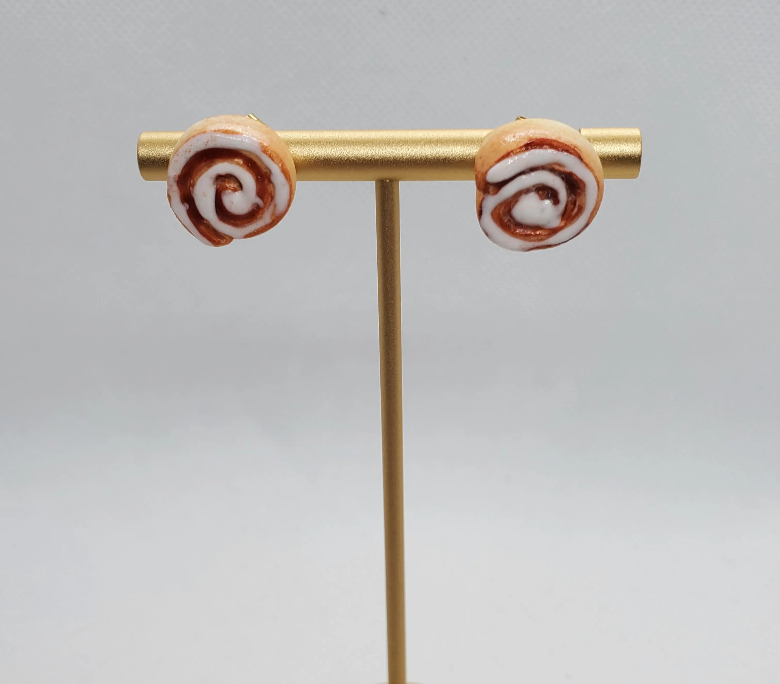 Chef Gina's Miniature Cinnamon Roll Earrings Handmade Gift