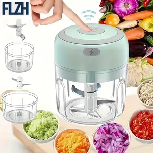 FLZH Mini Food Processor 250ML, Meat Grinder, Small Food Processor Mini with 3 Stainless Blades, Electric Food Chopper Suitable for Meat, Vegetables, Fruits, Multifunctional Food Chopper, Rotary Food Chopper