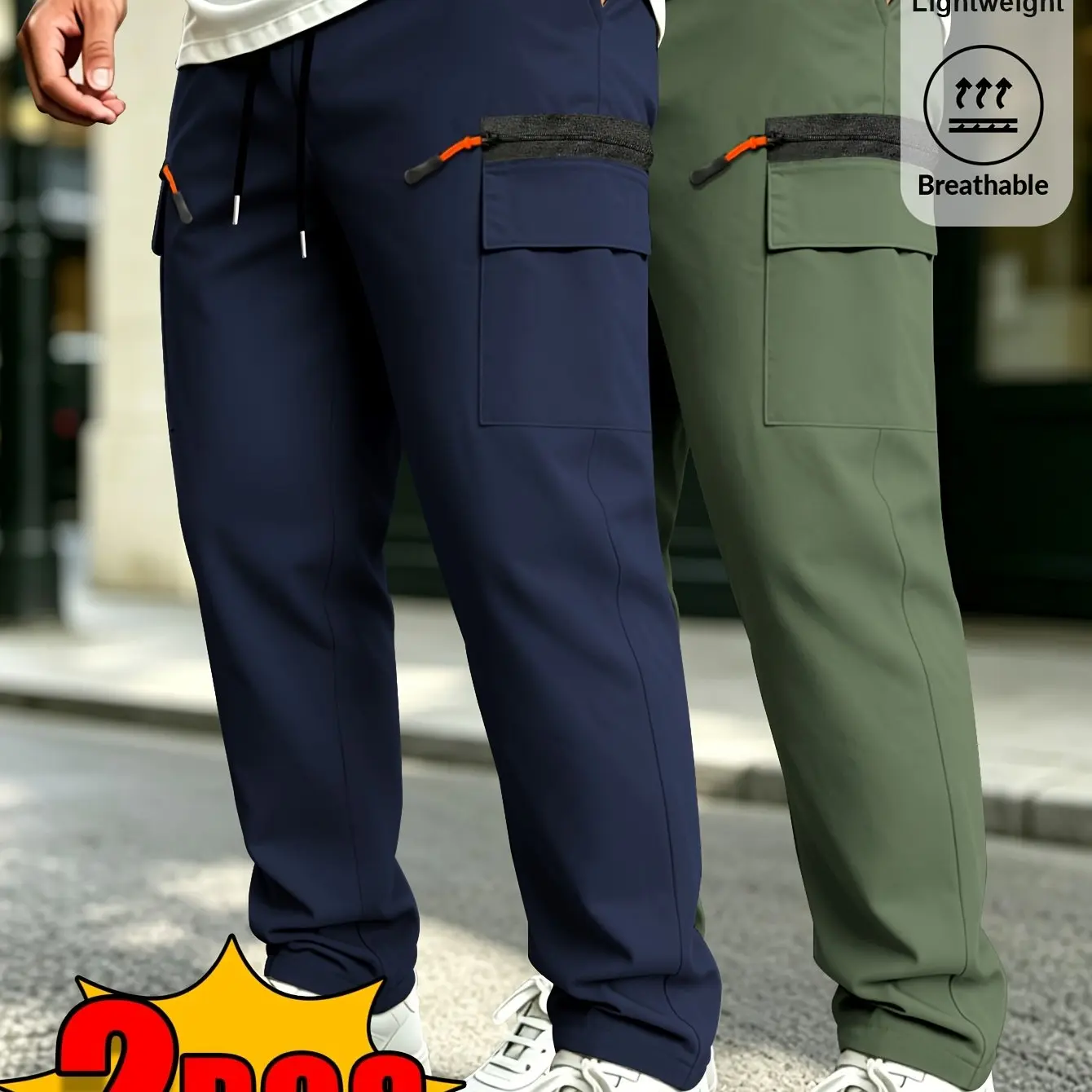 Dark blue + army green