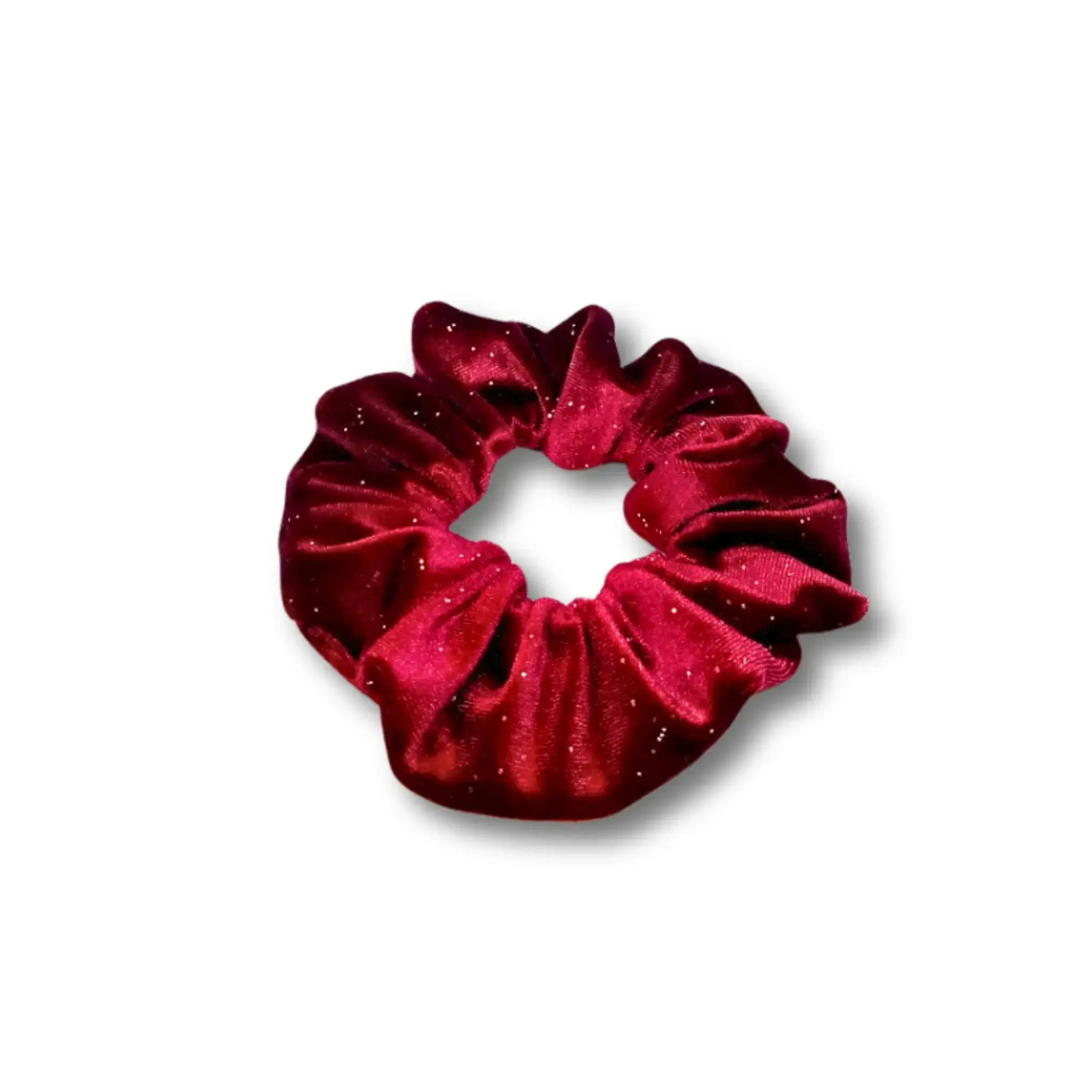 Mini Burgundy Sparkle Velvet Scrunchie