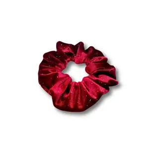 Mini Burgundy Sparkle Velvet Scrunchie