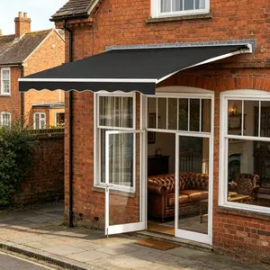 Patio Retractable Awning Electric Awning, Retractable Awning, Patio Sun Shade, Deck Canopy, Outdoor Rain Shelter, UV Protection Awning, Motorized Garden Awning, Weatherproof Patio Awning
