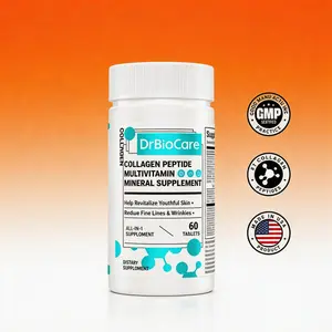 DrBioCare Collagen Peptide Supplement 1PCS 60 Tablets Daily Beauty Skin Support Multivitamin Essential Nutrients Glow Wellness - Healthcare, Edible