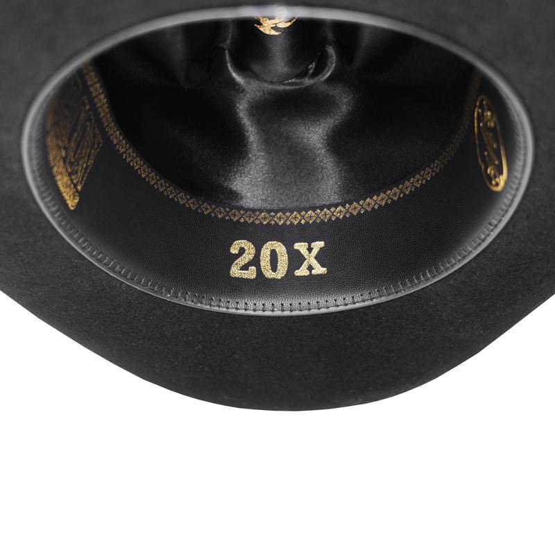 Morcon 20x Chaparral Black Felt Cowboy Hat 3.5" Brim 4.5" Short Crown Texana Estilo Panter Estilo Sinaloa