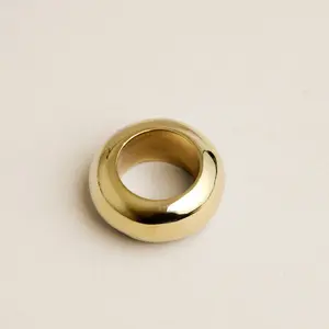 Big Bubble Ring - Gold Plated Brass, Chic & Classic, Sizes 6-10, Timeless Design, Fully Round & Hefty Weight