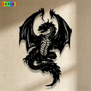 1pc Avant-Garde Dragon Metal Wall Art, Avant-Garde Dragon Statue Mural, Iron Craft, Perfect for Living Room, Garden, Zoo Corner Decor, Intricate Craftsmanship, Silhouette Wall Decor, Christmas Decor, Ideal Gift for Trend Seekers