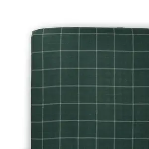 Cotton Muslin Crib Sheet - Evergreen Plaid