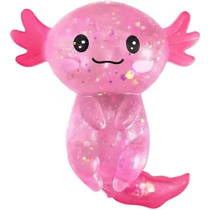 Axolotls Squishies Toy, Stretchy Axolotls Stress Ball, Soft Squeeze Sensory Fidget Toys for Kids Adults, Cute Easter Basket Stuffers Party Favors Classroom Prizes (Pink)