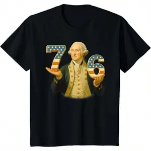 Funny Vintage Reverse 67 Meme 76 George Washington USA T-Shirt