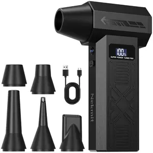 Nekmit Compressed Air Duster - 150,000RPM Super Power Electric Air Duster, 4-Gear Adjustable Mini Blower with Fast Charging, Dust Blower for Computer, Keyboard, House, Outdoor and Car