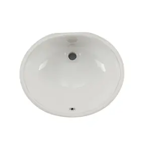 Wells Sinkware RTU1916-6B 19 in. Oval Undermount Single Bowl Bathroom Sink in Bisque