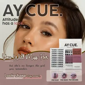 Glue-free Eyelashes “You’ll Miss Her” Lash Clusters – C-Curl, 10-14mm | 80 Pairs for a Natural, DIY Flutter!