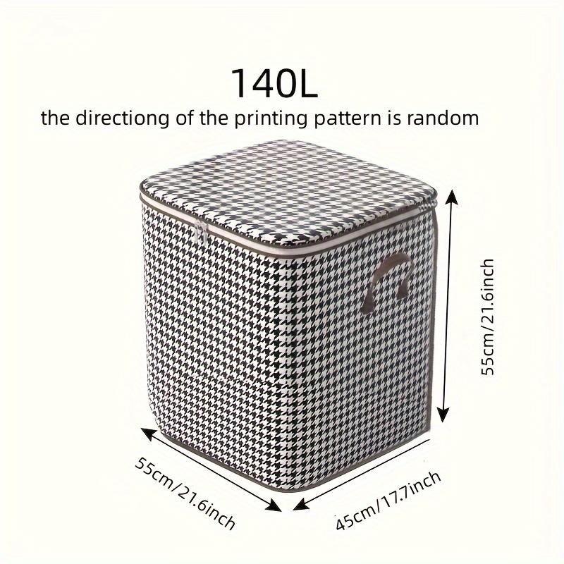 3-Piece Assorted Set, 100L/140L/180L, Stylish Foldable Zippered Storage Bags, Travel Organizer, Large Capacity, Portable, Moisture-Resistant Non-Woven Fabric Solution, Houndstooth Print Collapsible Multifunctional Bins