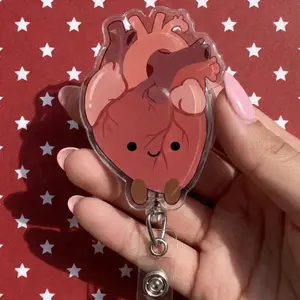 Kawaii Anatomical Heart Badge Reel | Nurse, Medical ID Holder Anime Badge