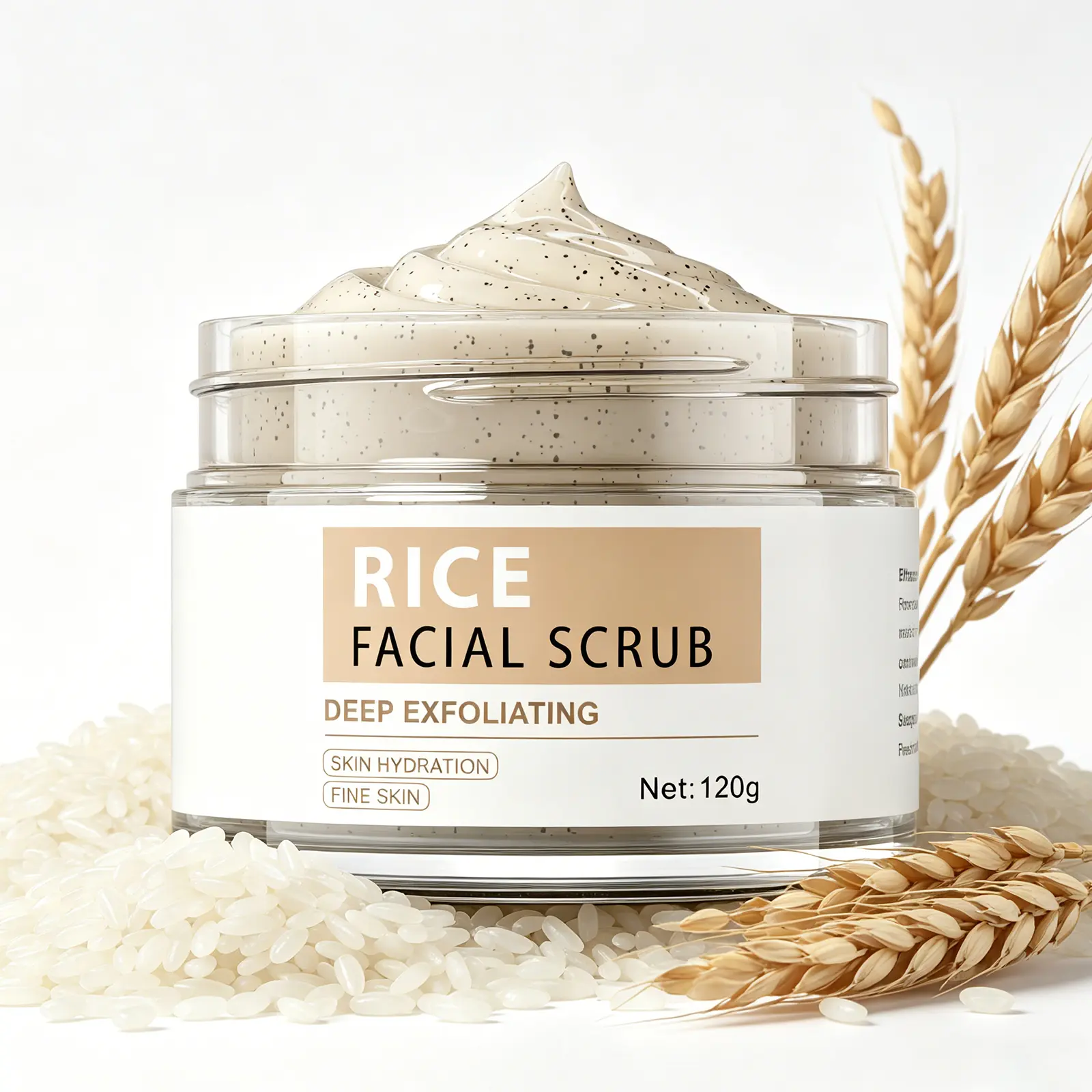Rice-based daily exfoliating foam cleanser, containing exfoliating particles, fermented white rice bran water, gently exfoliates, suitable for both men and women.