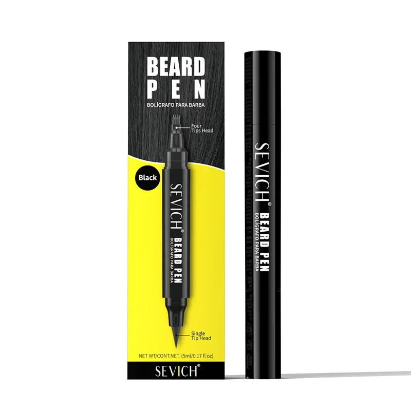 SEVICH Beard Filler Pen Kit for Men 5ml - Waterproof & Sweat-Proof Long-Lasting Oil Wax Base - Natural Finish for Beard Eyebrow & Scalp - Easy Application & No Smudging - Perfect for Daily Use